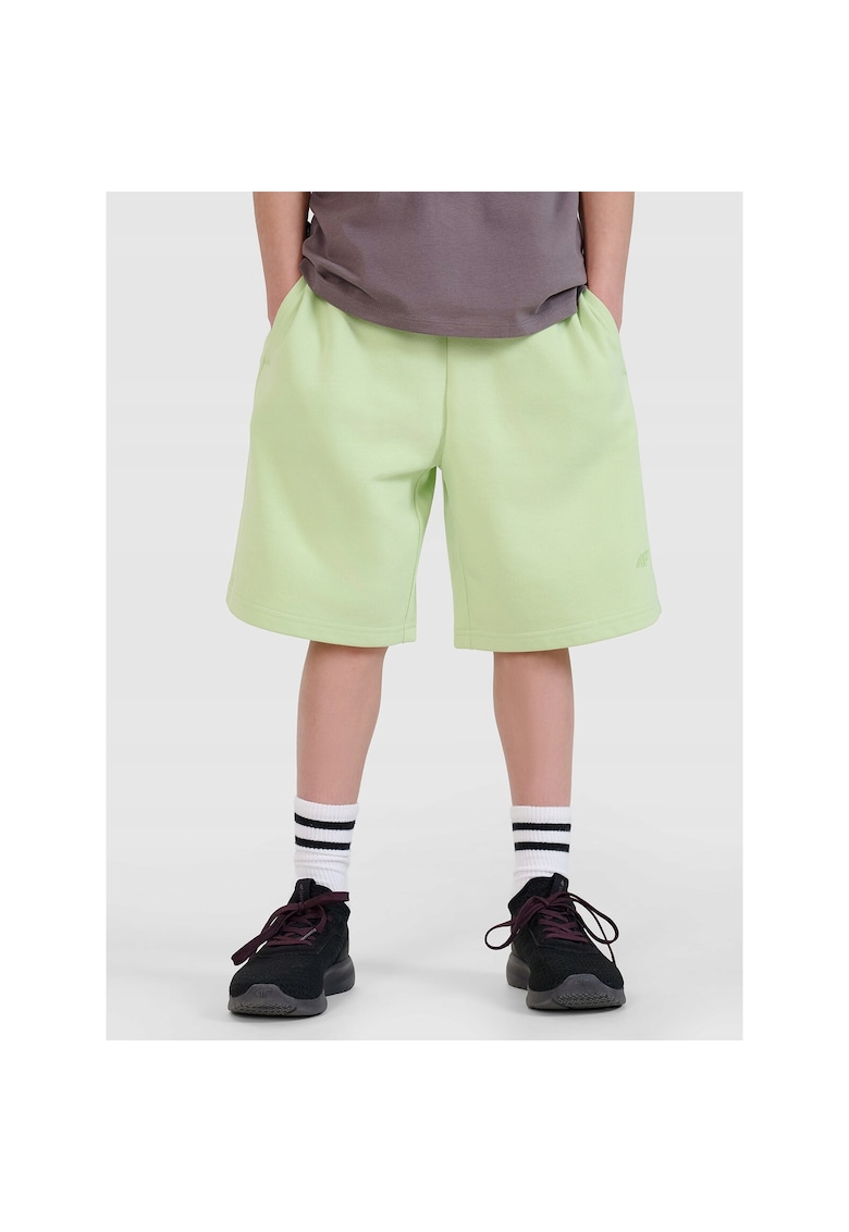 Pantaloni scurti de trening  pentru baieti - verde - oversize - fara captuseala