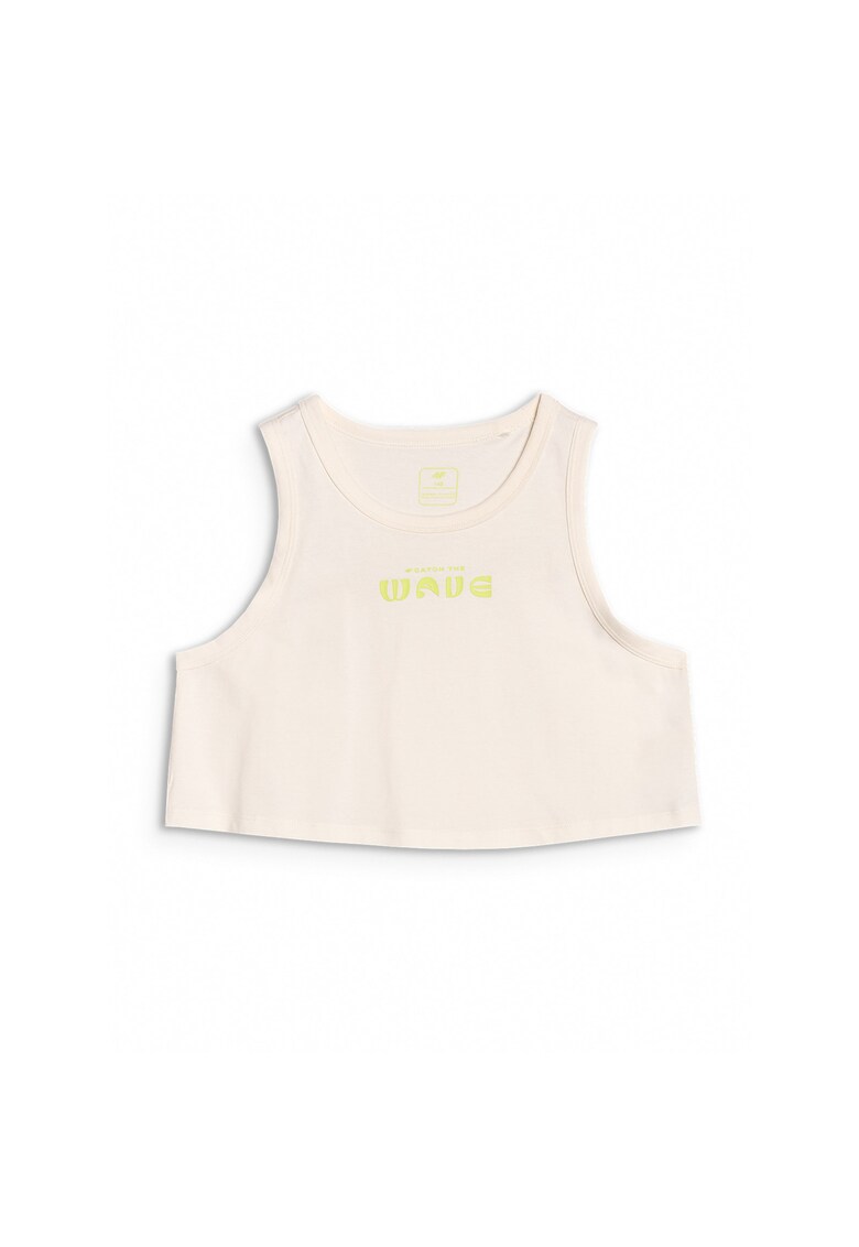 Top scurt  imprimeu - alb - 100% bumbac - pentru fete