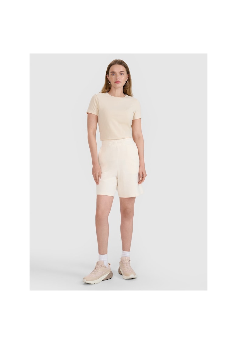 Pantaloni scurti sport  bej - bumbac si poliester - croiala confortabila - pentru femei