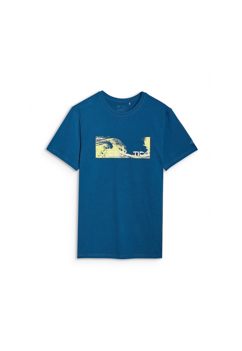 Tricou sport barbati  turcoaz - imprimeu valuri - bumbac