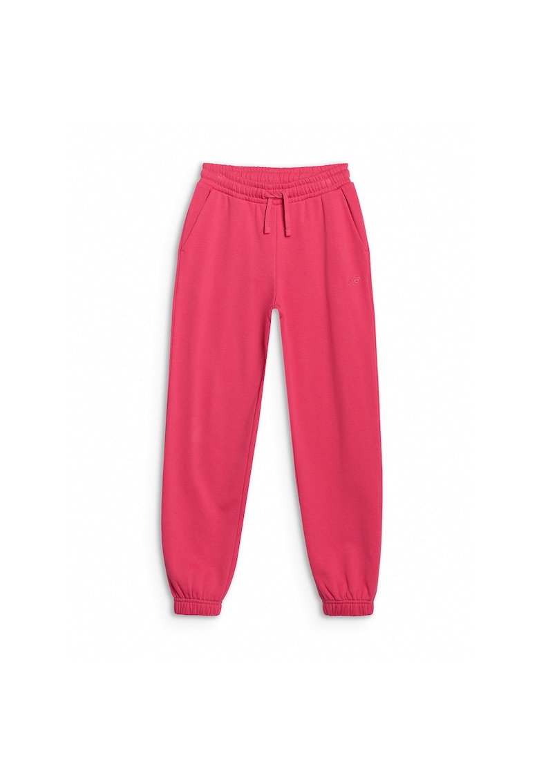 Pantaloni sport  pentru fete - roz - croiala oversize - material bumbac