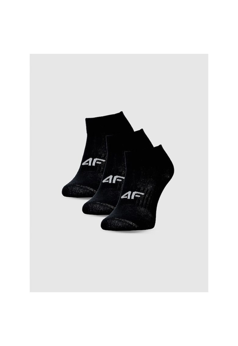 Sosete  pentru fete - set de 3 - negre - bumbac - stil sportiv