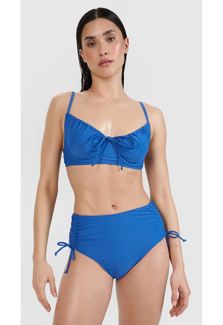 Sutien de bikini  albastru - balconette - cupe detasabile - material sintetic