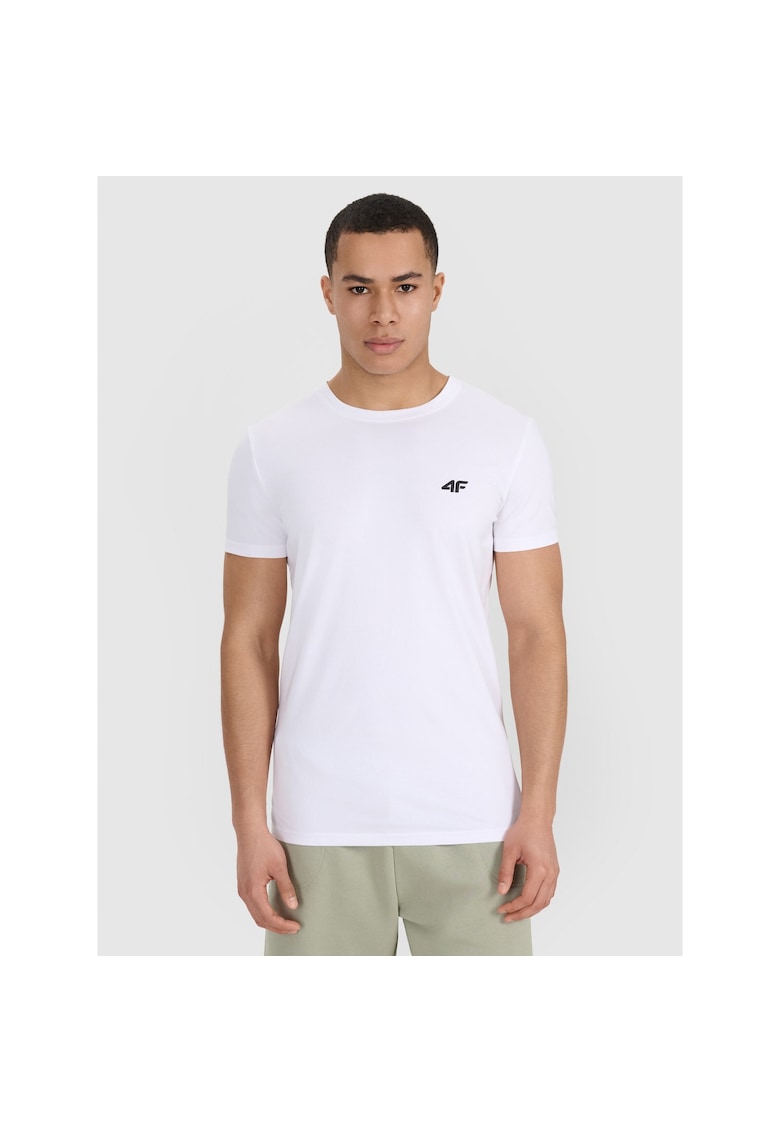 Tricouri sport barbati  alb - bumbac - slim fit