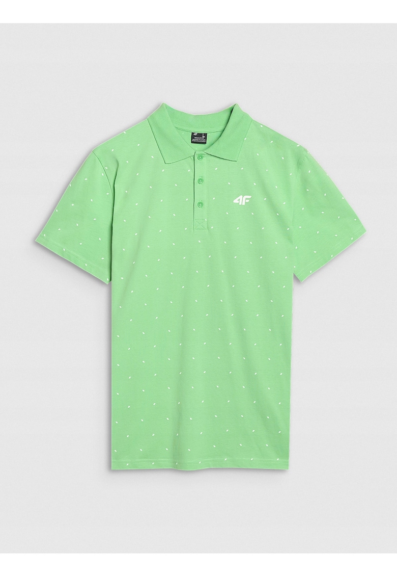 Tricou polo barbati  imprimeu integral - verde - 100% bumbac - Verde