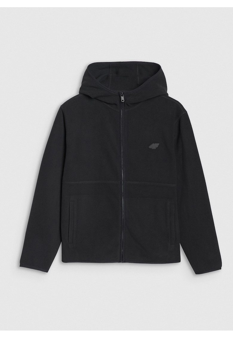 Polar cu Gluga Femei  Negru - Microfleece 220gsm - 4FWarm - XS-XXL - Confort Termic si Stil Casual