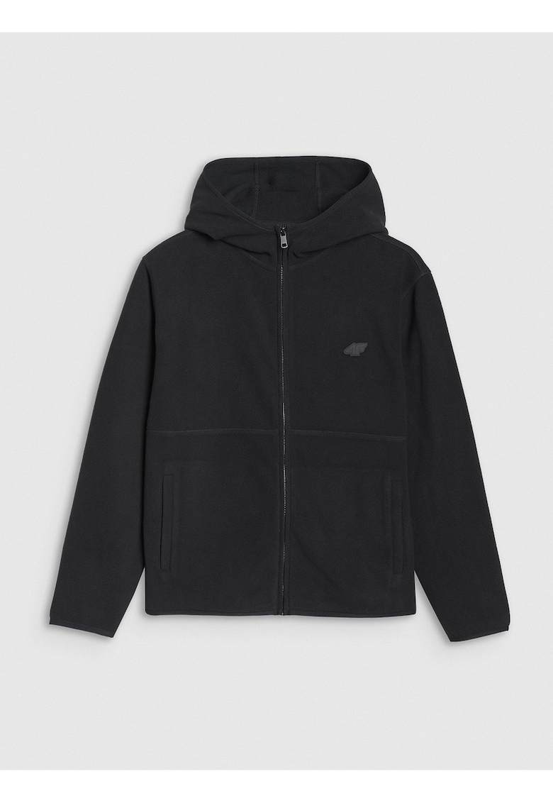 Polar Femei  cu Gluga - Fermoar si Tehnologie 4FWarm Negru - Microfleece Usor XS-XXL - Perfect pentru Sport si Casual