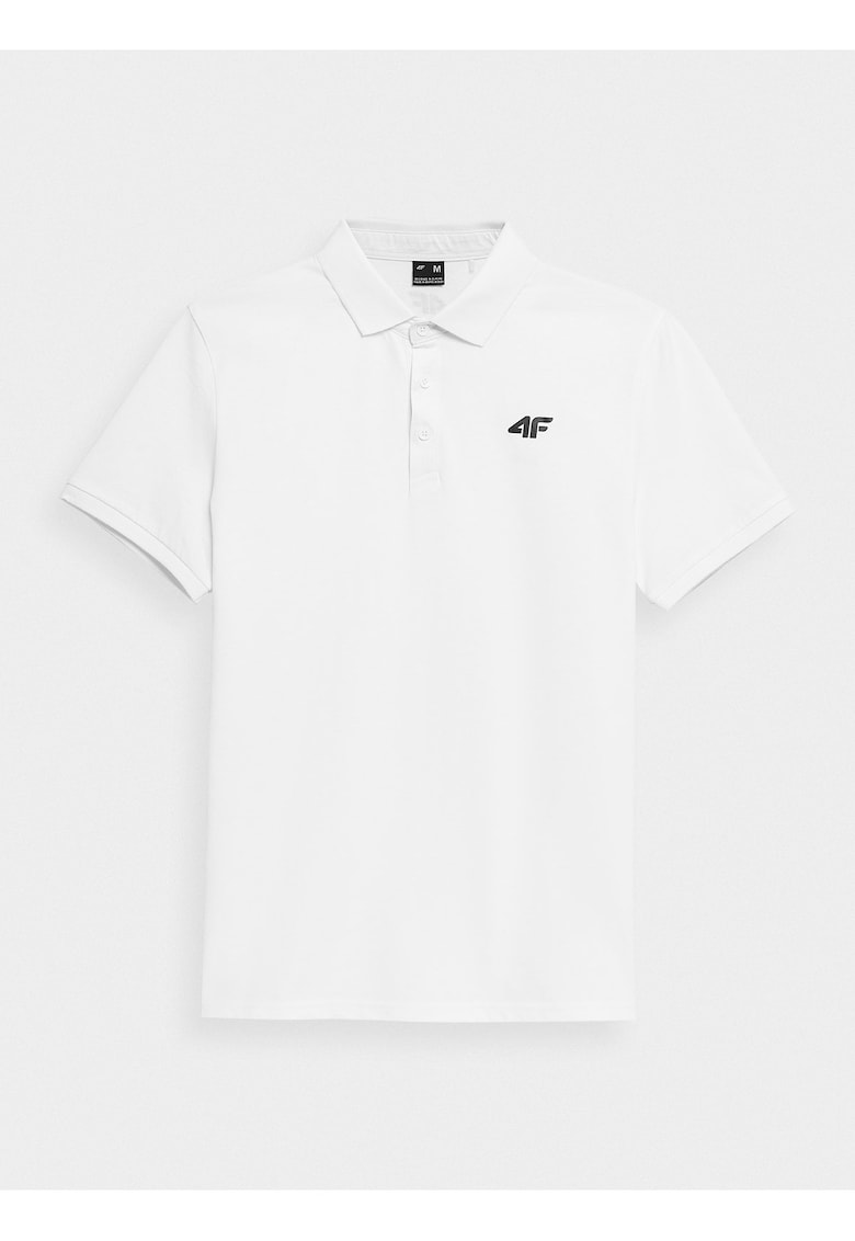 Tricou polo barbat  M366 - bumbac - alb - croiala regulata
