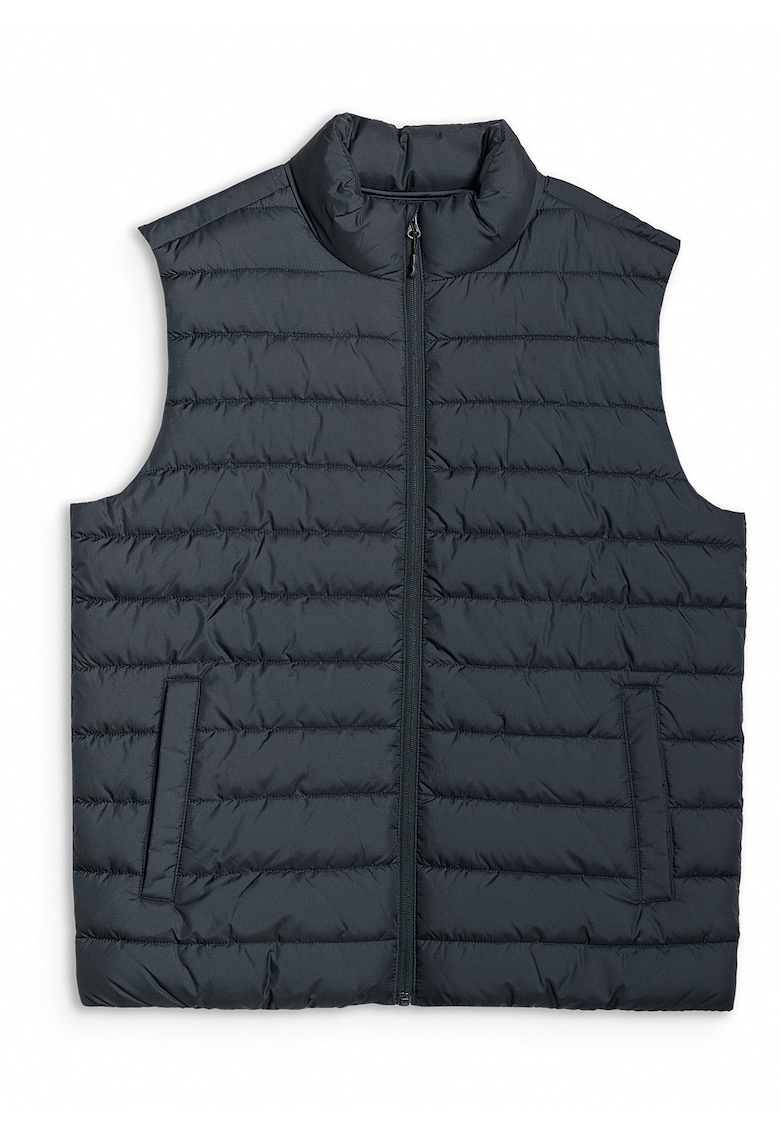 Vesta sport barbati  neagra - sintetic - guler inalt
