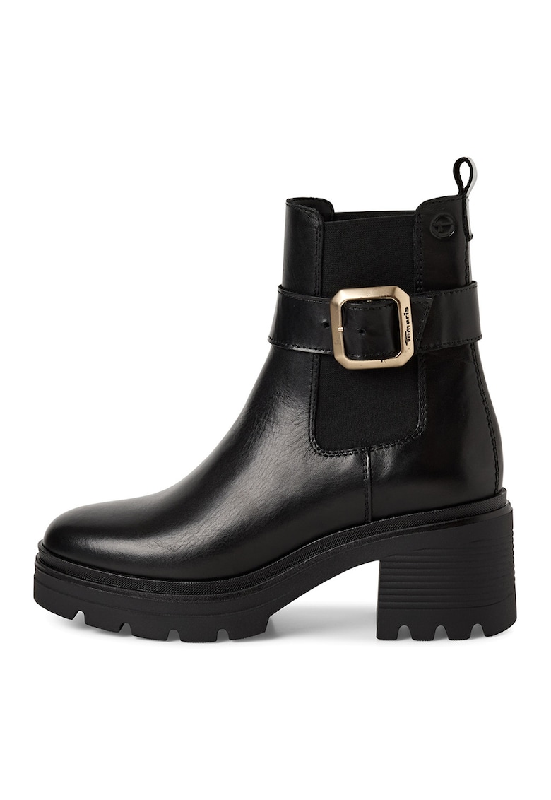 Ghete de piele cu catarama - Negru