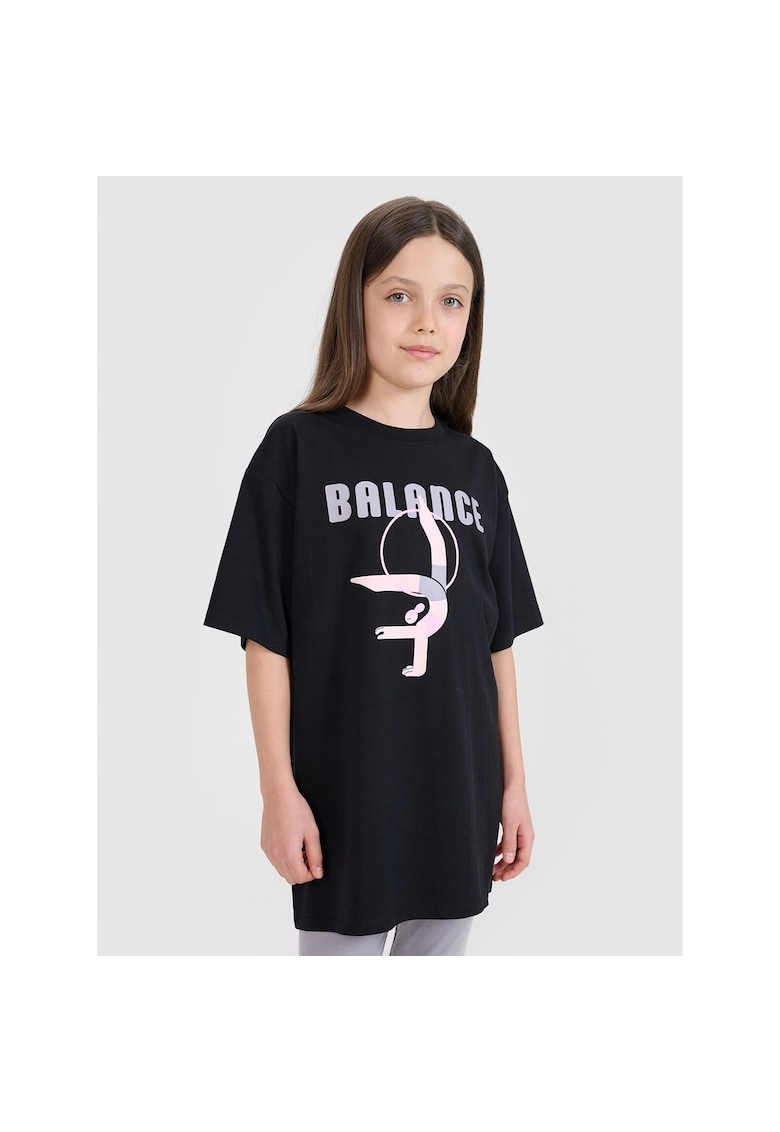 Tricou fete JRSS25TTSHF2646-20S - 4F - Bumbac - Negru
