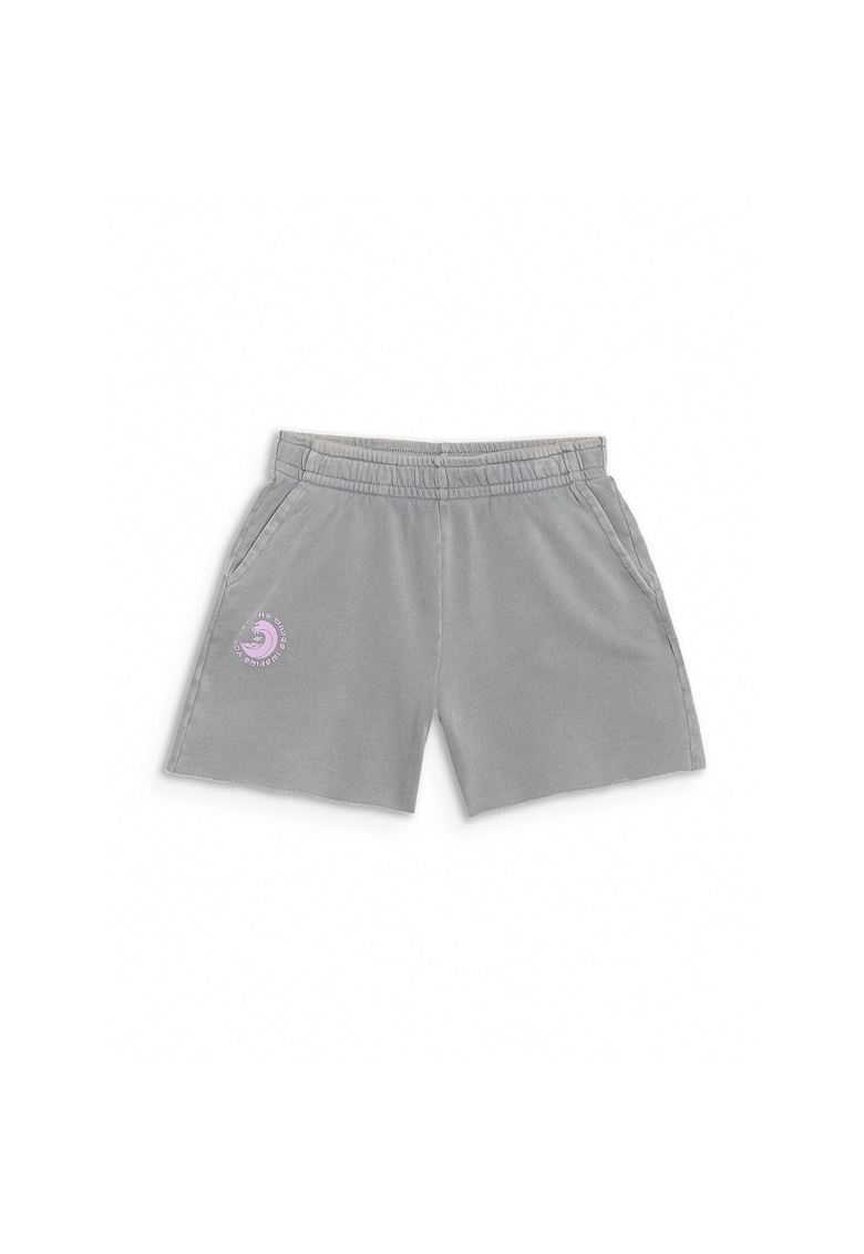 Pantaloni scurti copii  gri - 80% bumbac - efect de spalare acida