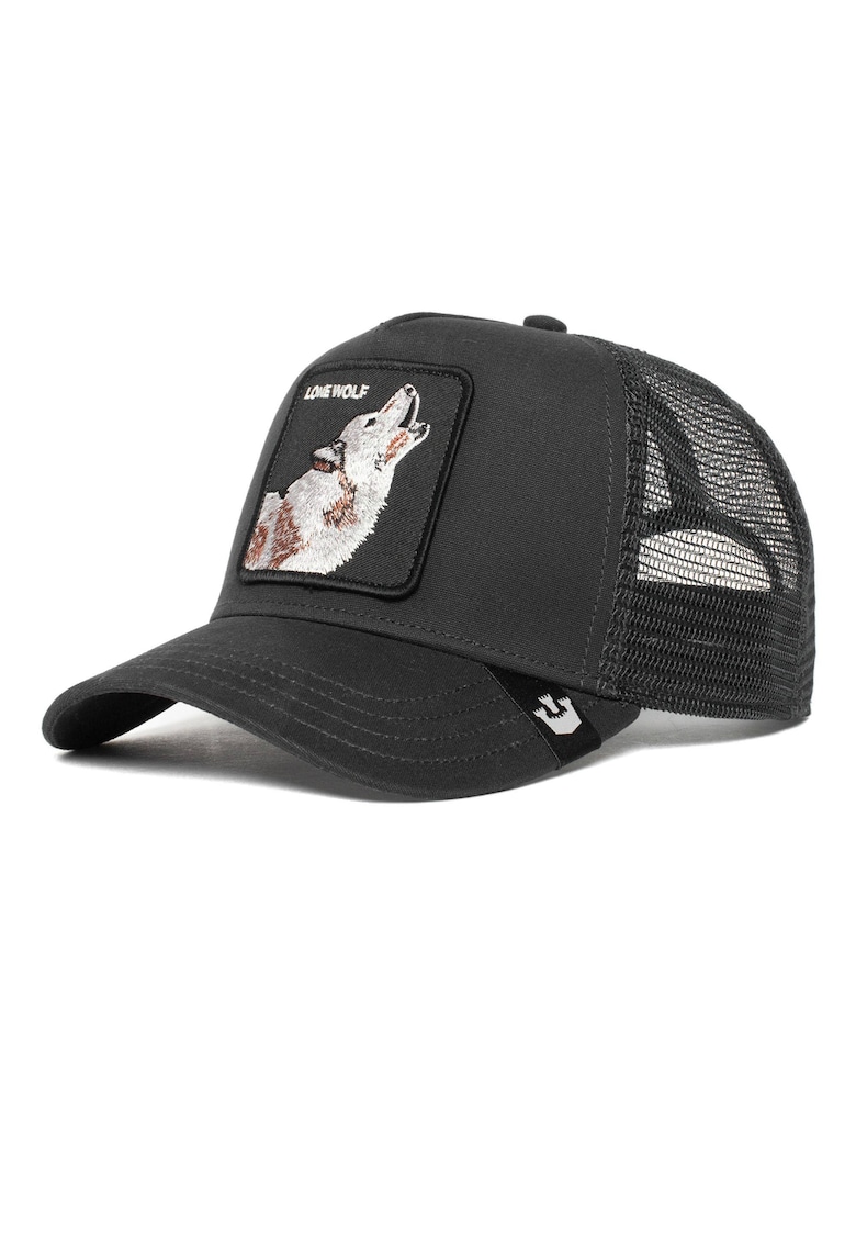 Sapca trucker unisex cu aplicatie brodata - Negru/Maro