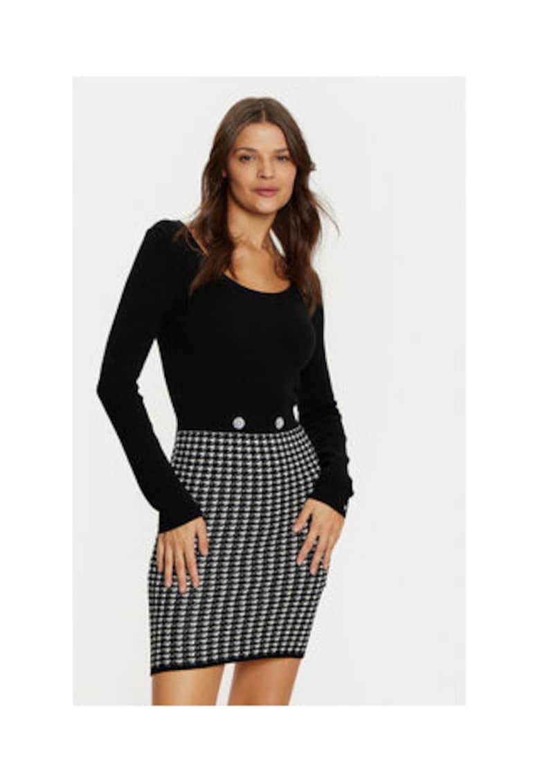 Rochie bodycon  cu imprimeu houndstooth Gabriella W5RK12