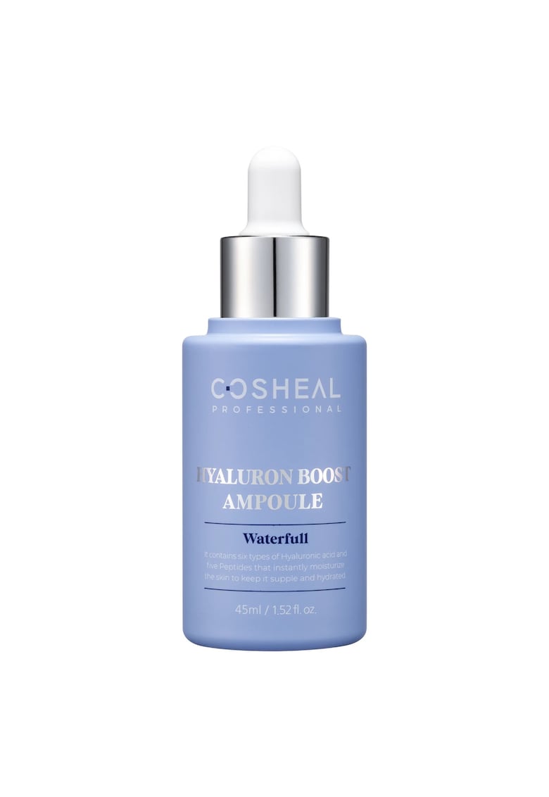 Ser hidratant cu 6 tipuri de acid hialuronic & 5 tipuri de peptide - Hyaluron Boost Ampoule - Waterfull -  Professional - 45 ml
