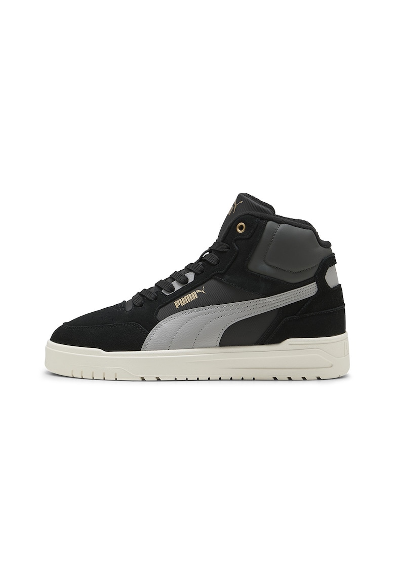 Pantofi sport mid-cut Shuffle Downtown - Alb/Negru/Gri antracit
