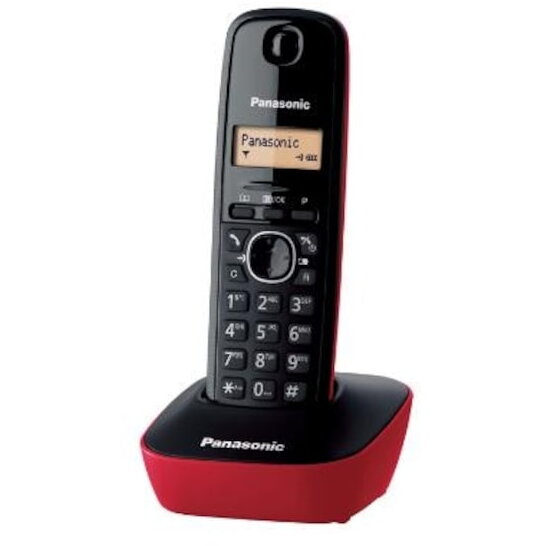 Telefon DECT fara fir Panasonic KX-TG1611FXR, Caller ID, Rosu Negru