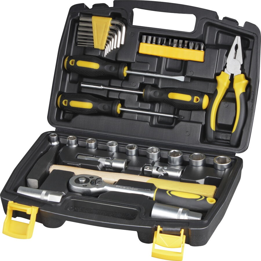 Trusa de scule Fieldmann FDG 5007-39R, 39 piese, Negru-Galben