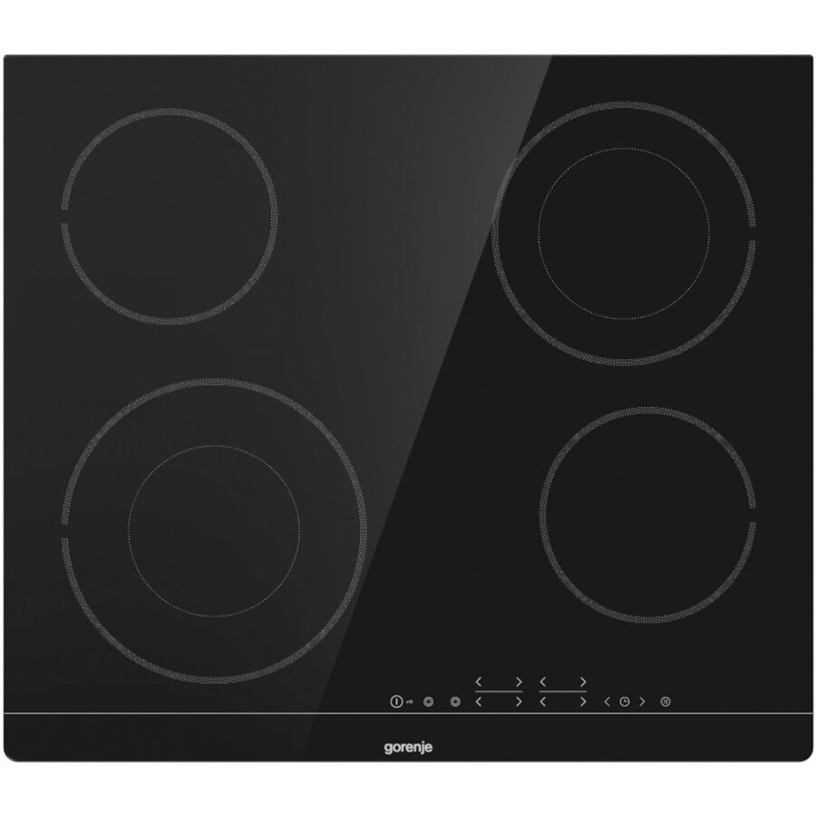 Plita incorporabila Gorenje ECT644BSC, Vitroceramica, 60 cm, 4 zone, Touch Control, Timer, Neagra