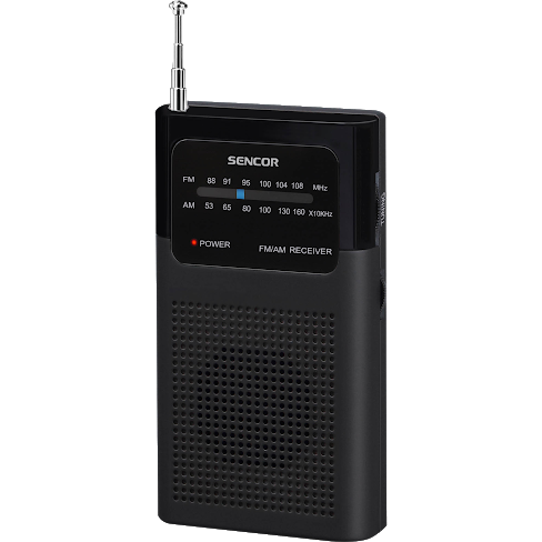 SENCOR Radio Sencor SRD 1100B, Negru Putere 0,3 W RMS Radio FM / AM Sursa Alimentare: Baterii 2 x 1,5 V AAA