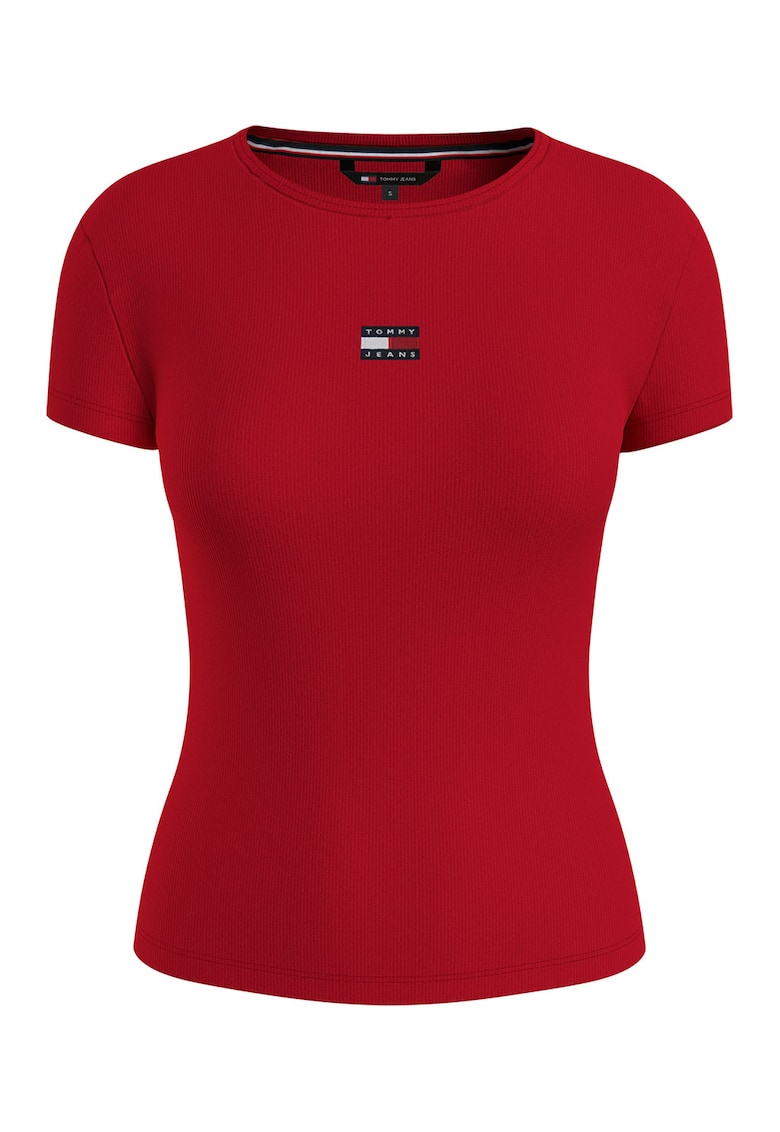 Tricou slim fit striat - Rosu