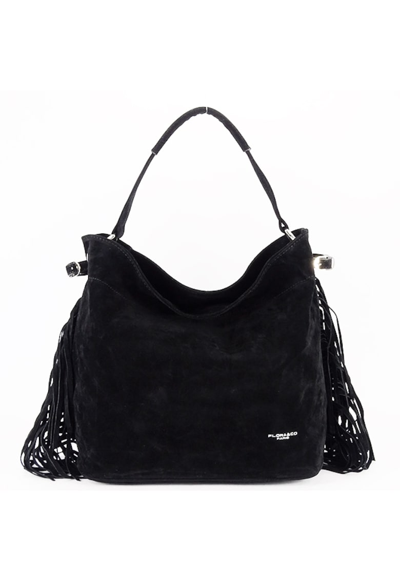 Geanta neagra  cu franjuri F7518 M4 18060 - Negru