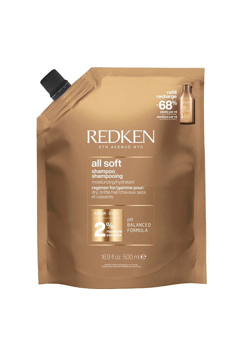 Sampon  All Soft pentru parul uscat imbogatit cu ulei de argan si complex hidratant - 500 ml