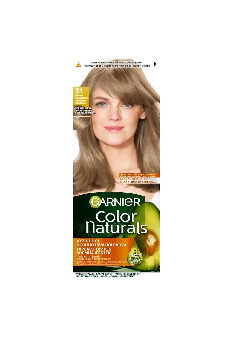 Vopsea de par permanenta  Color Naturals 7.1 Blond natural cenusa - 60+40+12ml