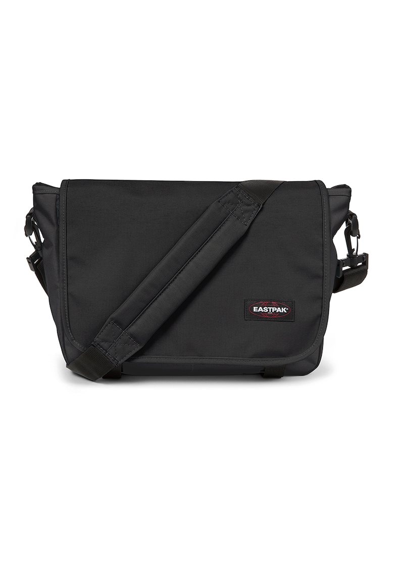 Geanta messenger unisex cu aplicatie logo JR - Negru