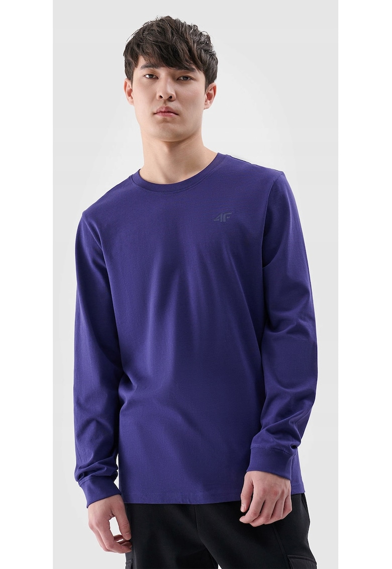 Bluza barbati - cu maneca lunga  bleumarin - bumbac - croiala normala