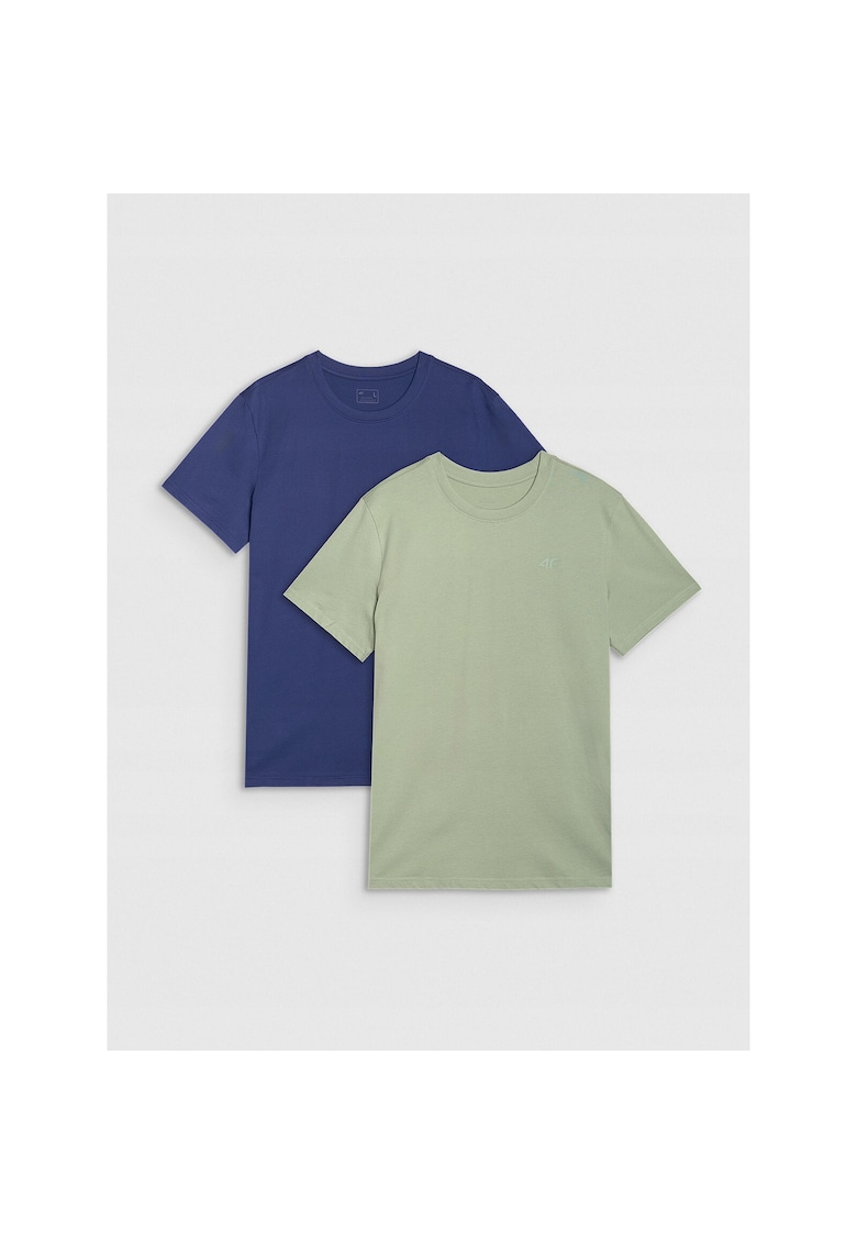 Set 2 tricouri sport barbati  bumbac - verde/albastru