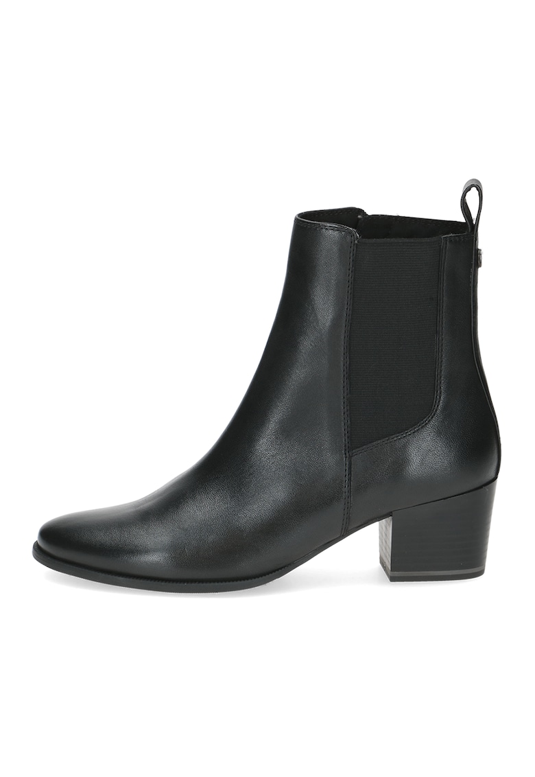 Botine cu segment elastic si toc masiv - Negru