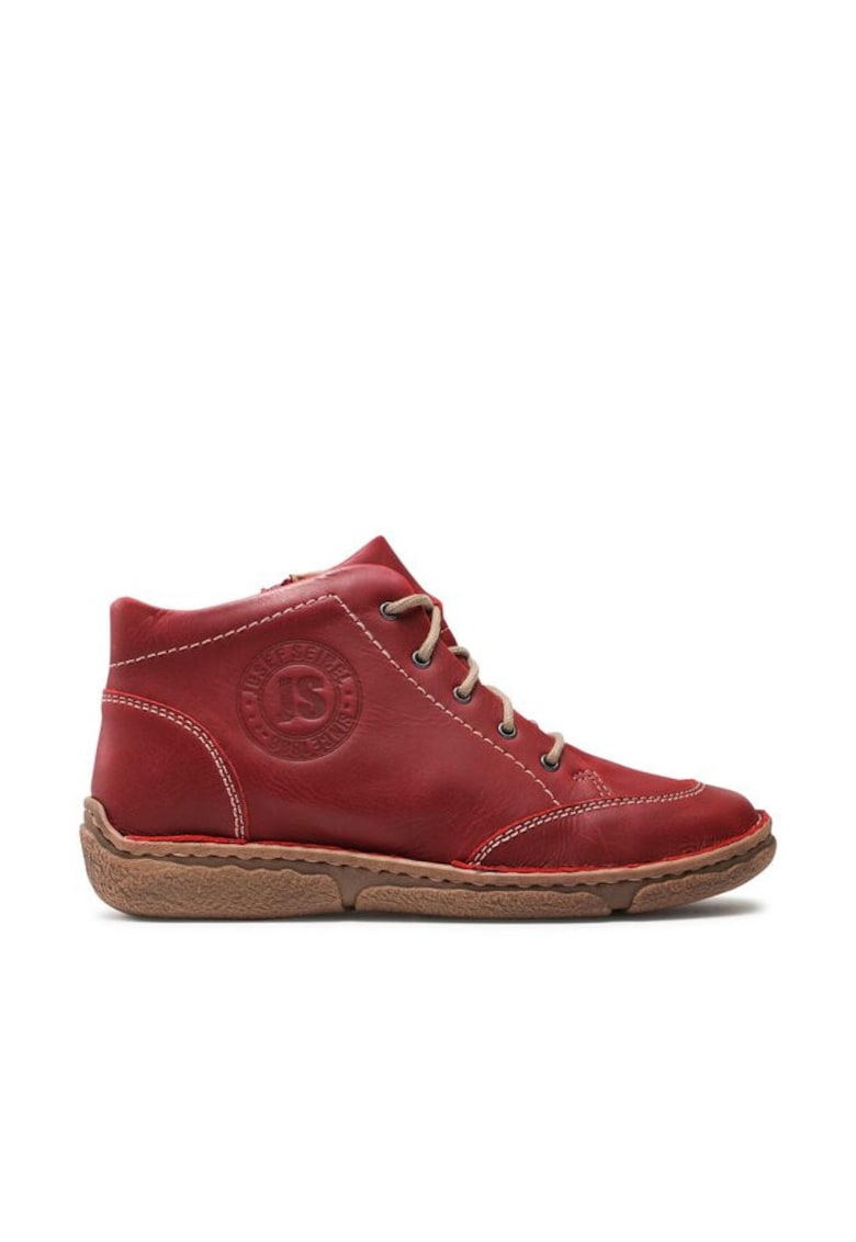 Botine dama -  piele naturala - rosu