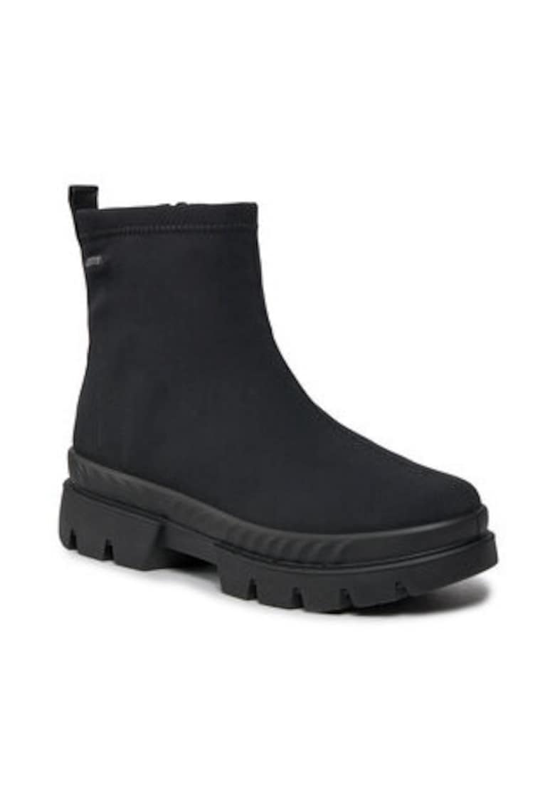 Botine dama -  pana la glezna - negru - material sintetic
