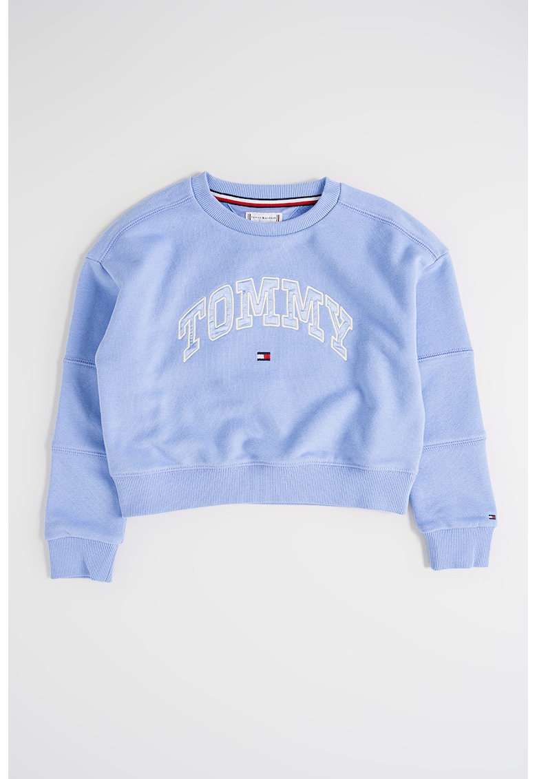 Bluza de trening cu logo brodat - Albastru lavanda