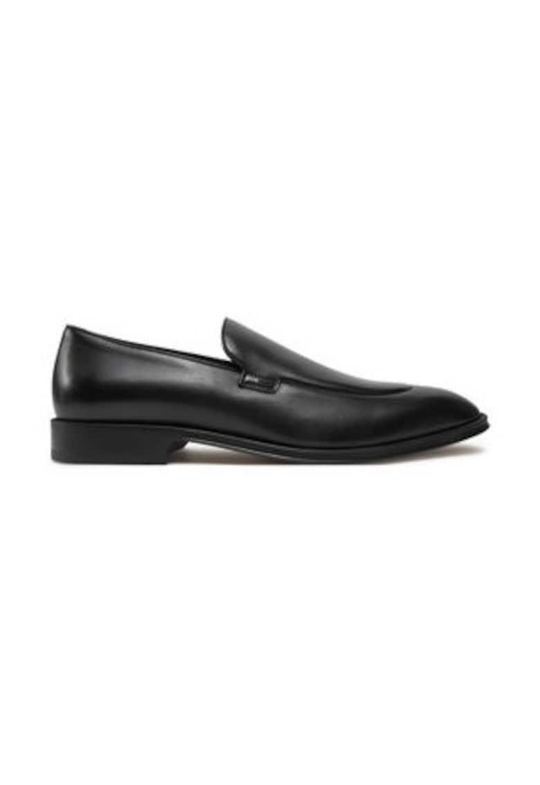 Pantofi barbatesti -  piele naturala - negru - design elegant - talpa solida
