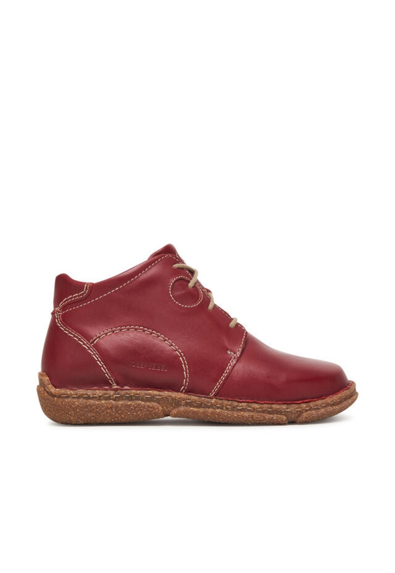 Botine dama -  din piele naturala - rosu