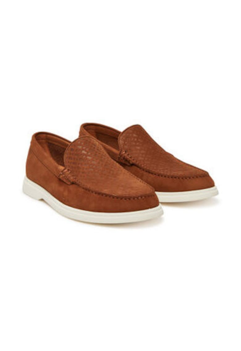 Pantofi barbati -  piele naturala - maro - slip-on