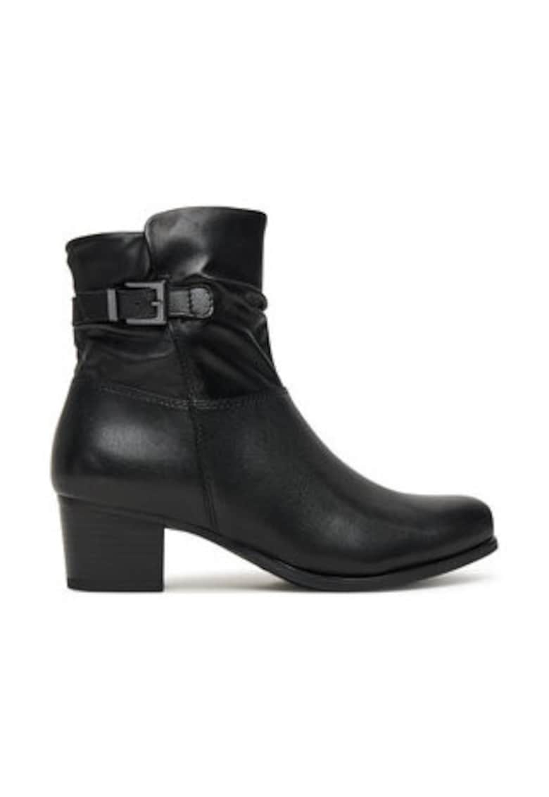Botine dama cu toc -  piele naturala - negru