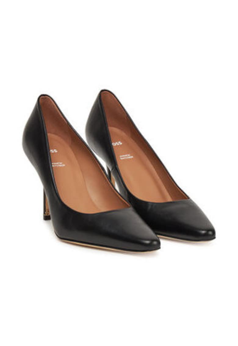 Pantofi dama -  toc inalt - piele naturala - negru