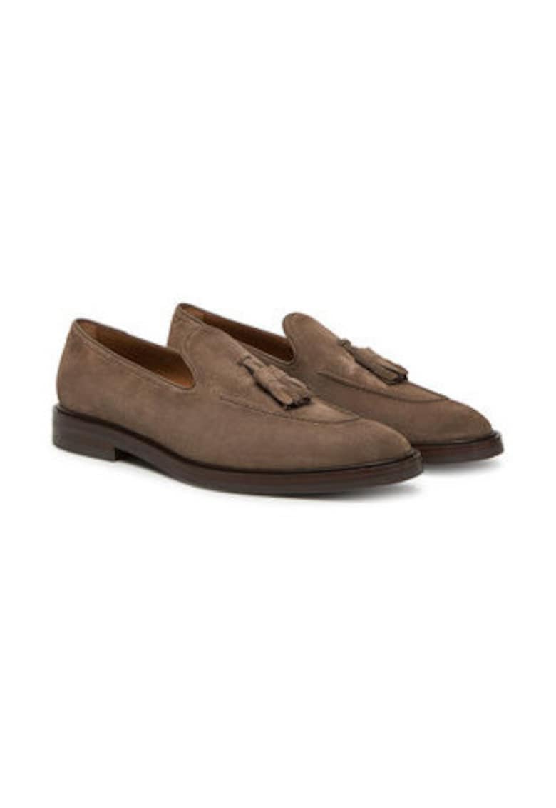 Pantofi barbati  piele naturala - maro deschis