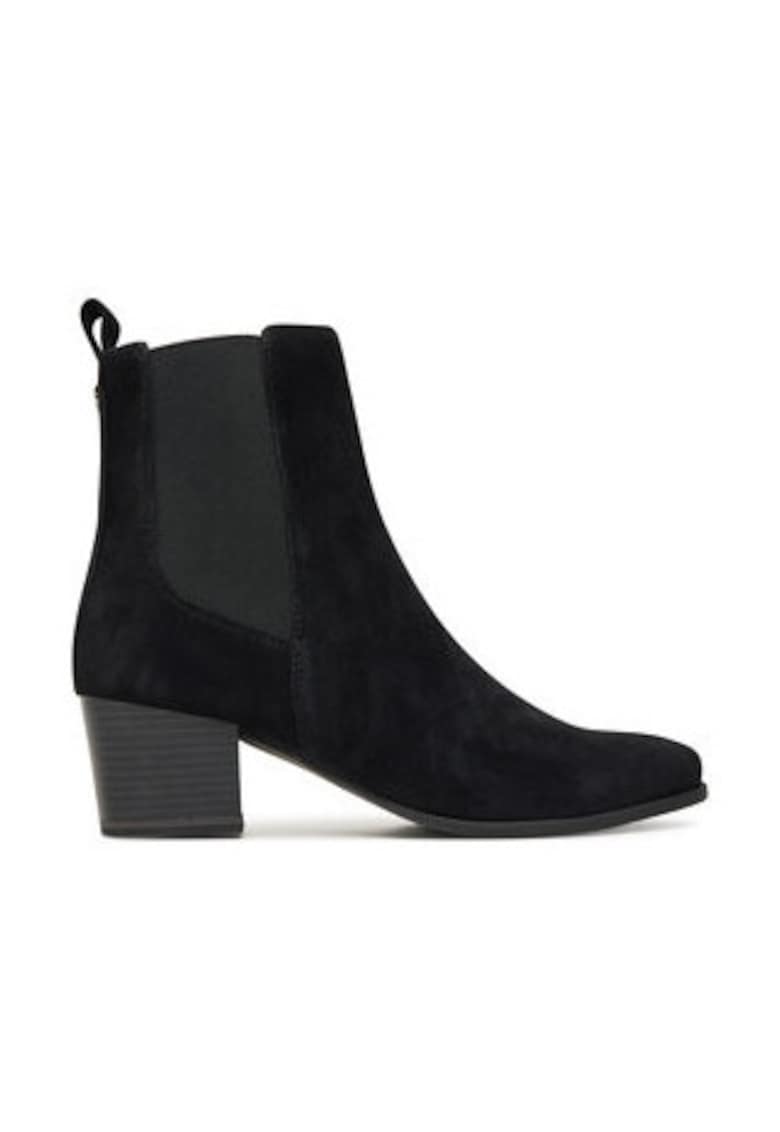 Botine dama cu toc -  din piele naturala - negru