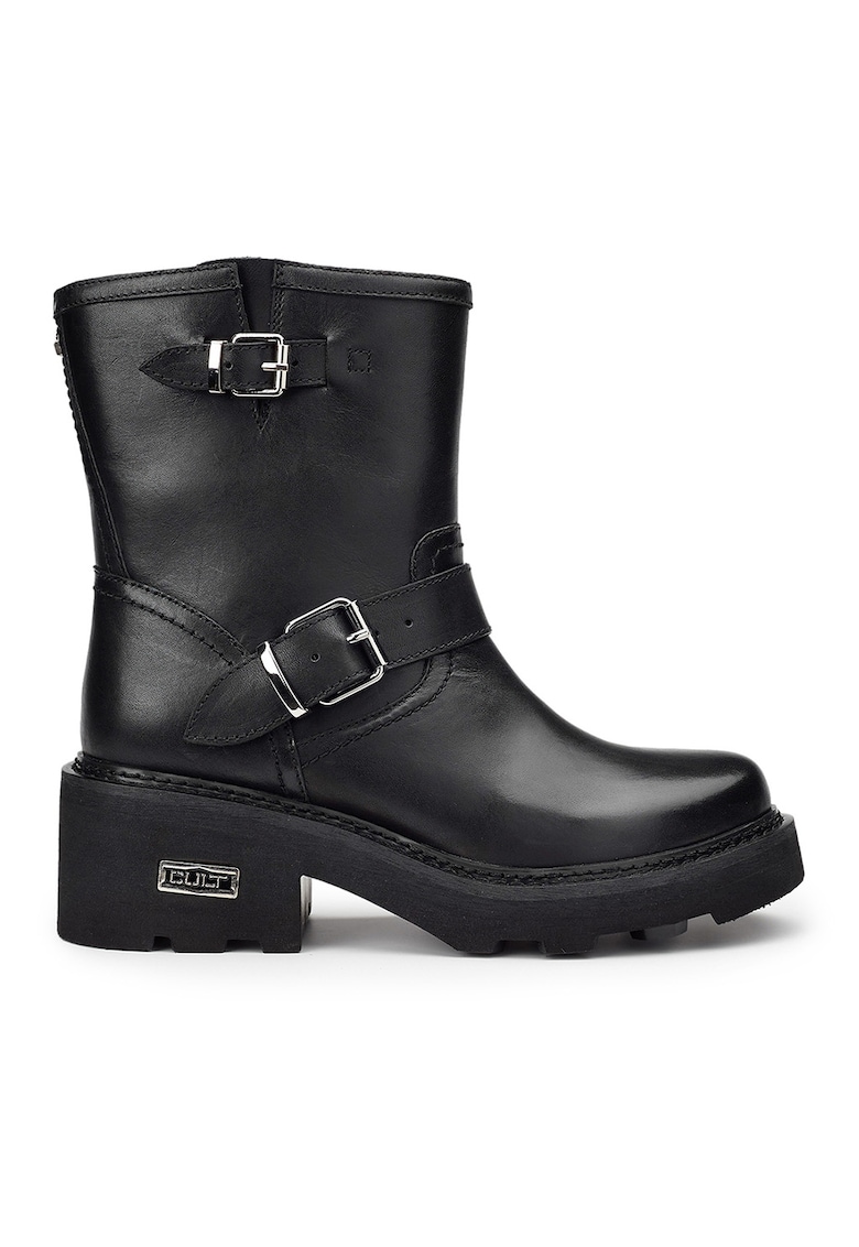 Ghete biker de piele Grace 3925 - Negru