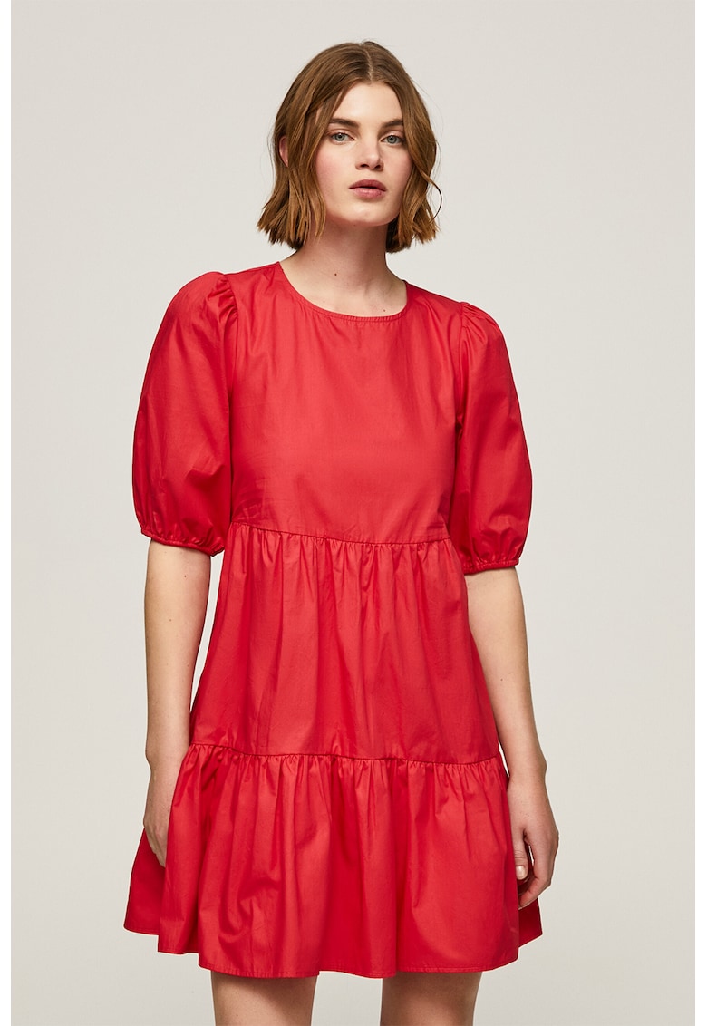 Rochie mini lejera cu decupaj pe spate Bella - Rosu