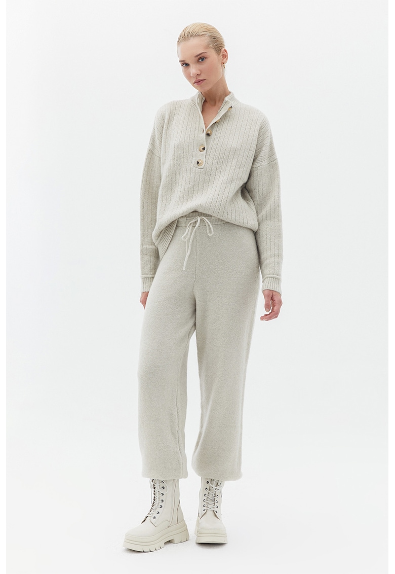 Pantaloni de trening cu snur - Gri melange