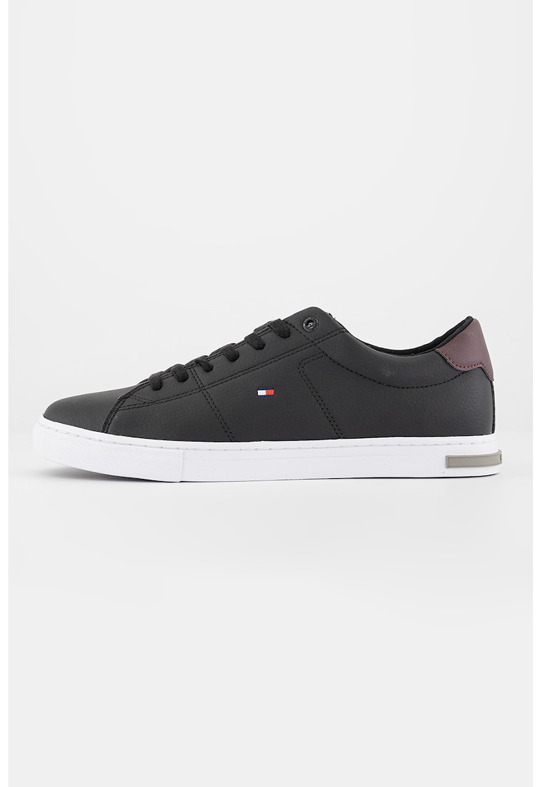 Pantofi sport de piele cu logo discret - Alb/Negru