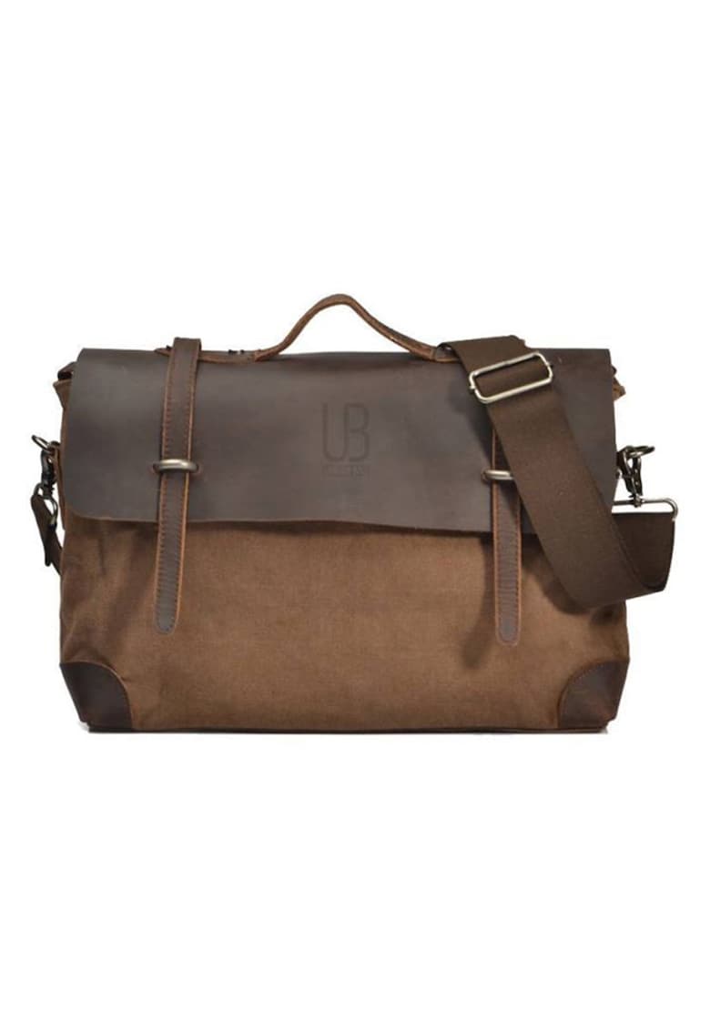 Geanta messenger din piele London - Maro/Caramel