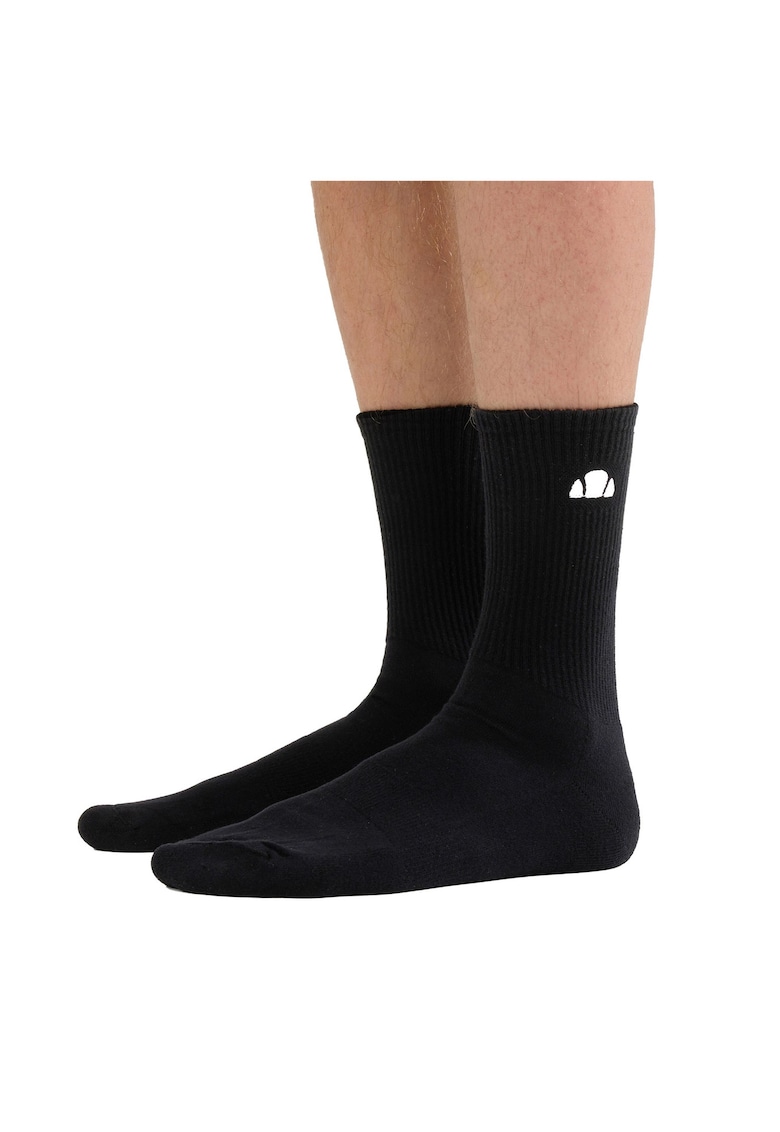 Set de sosete lungi unisex cu terminatie striata - 3 perechi - Negru