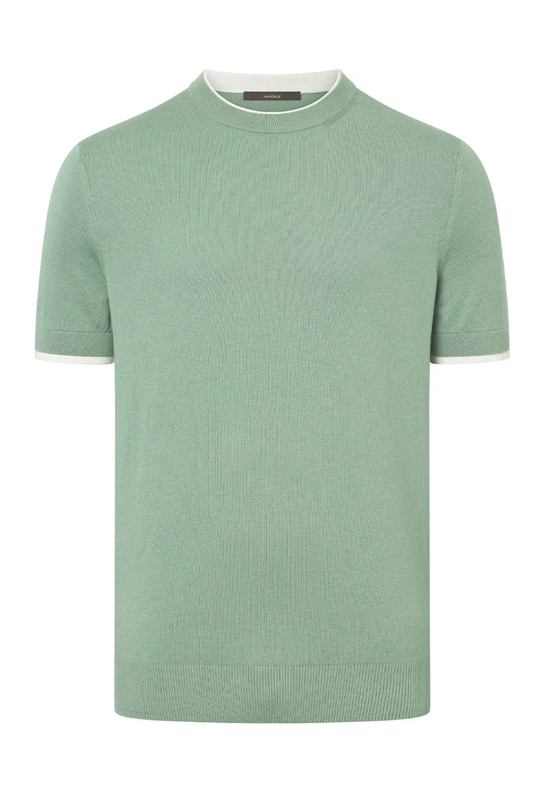 Tricou regular fit cu guler rotund 30044681 - Albastru inchis