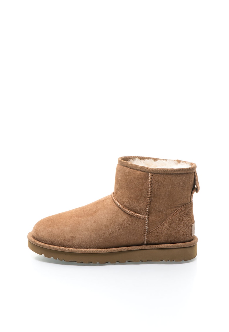 Ghete maro camel de piele intoarsa Classic Mini II